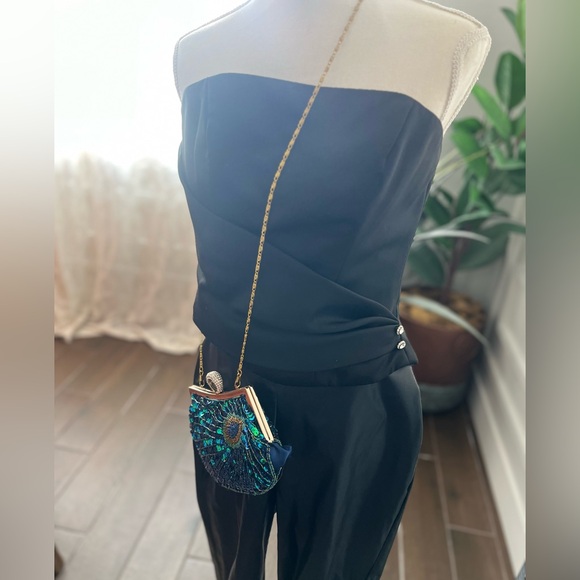 Mori Lee Tops - Vintage Mori lee corset with rhinestone detail and ruching 90s